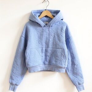 Aerie Light Blue Quilted Hoodie